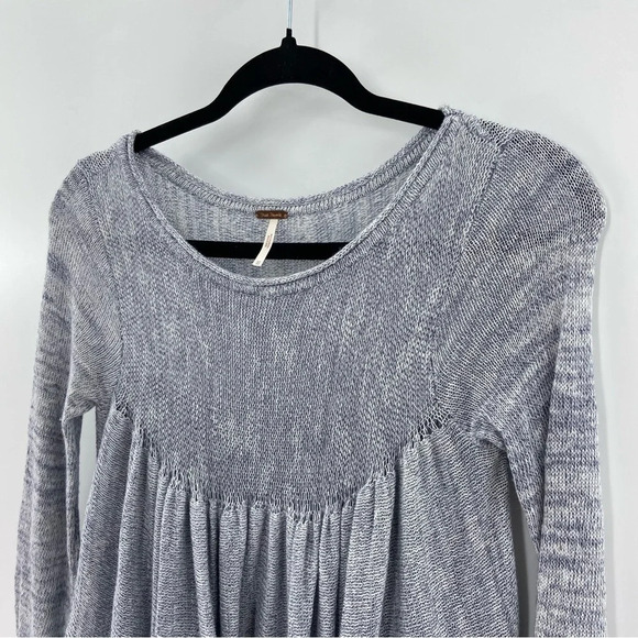 Free People Midnight Ruffles Tunic Sweater Dress Greyish Blue Size XS - Picture 4 of 12